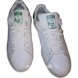 Adidas stan smith athletic shoes for men size 10 white/green